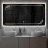 Specchio LED Rettangolare | Pulsanti touch | Funzione anti-appannamento | Luce bianca neutra - Reyze Serie Good Vibes Modello 1